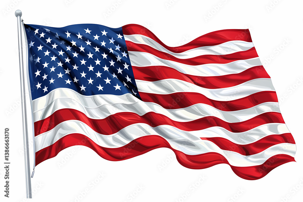 American Flag in the Wind: The stars and stripes of the American flag dance majestically in the wind, a vibrant symbol of freedom, unity, and national pride. American Flag in the Wind: The stars and stripes of the American flag dance majestically in the wind, a vibrant symbol of freedom, unity, and national pride.