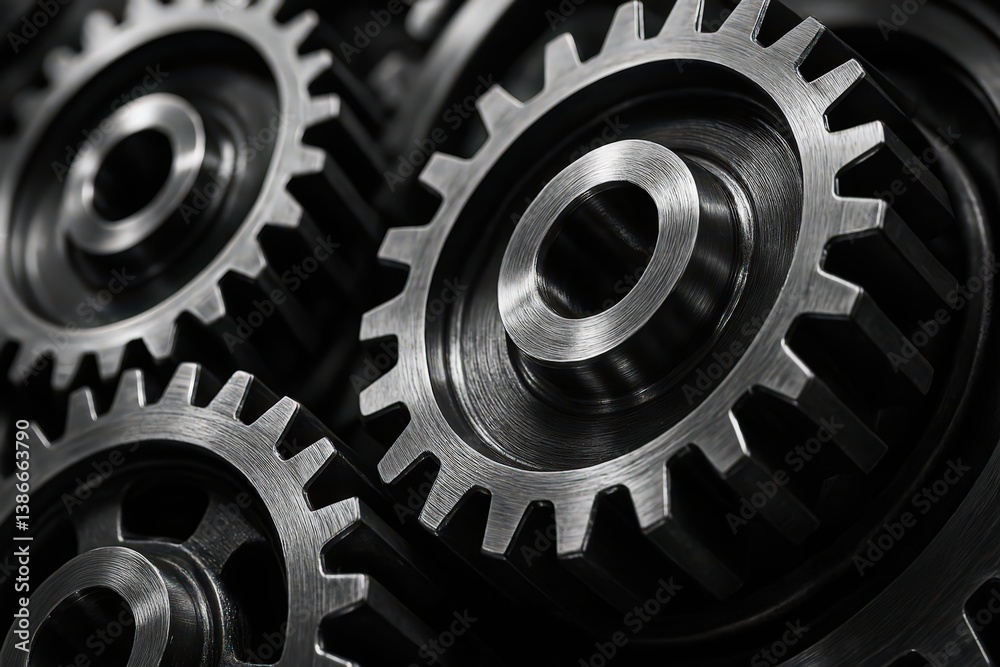 Intricate Machinery: A Close-Up of Interlocking Gears Intricate Machinery: A Close-Up of Interlocking Gears