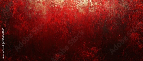 Bold red and black wall creating a striking visual impact in an artistic interior space
