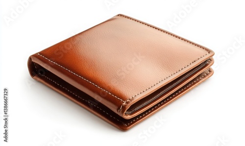 Sleek and Elegant Brown Leather Wallet Showcasing Craftsmanship and Style on a Crisp White Background for Fashion Accessory Promotions and E-Commerce Listings
