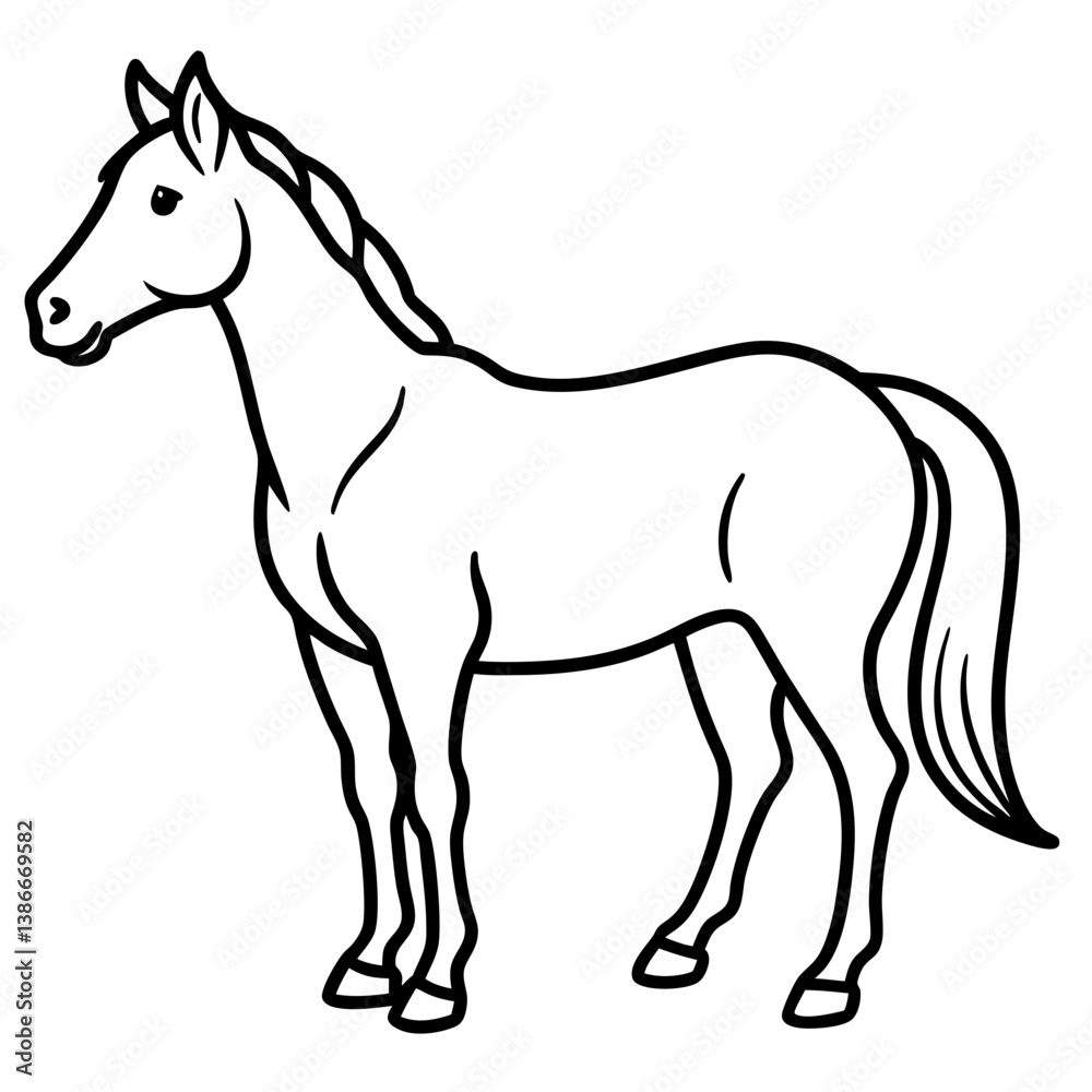 Minimalist Horse Vector Design Minimalist Horse Vector Design