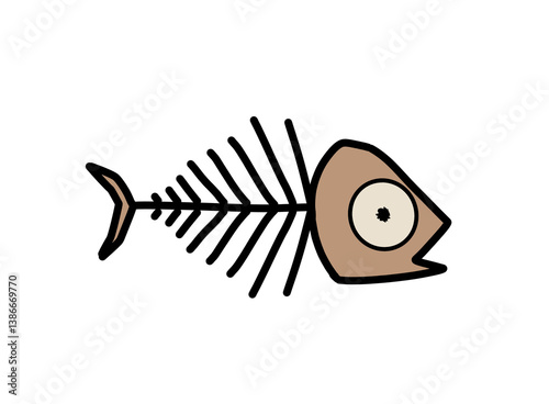 illustration of a skeleton fish