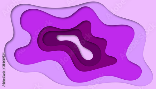 Layered purple waves in abstract gradient design with soft flowing curves