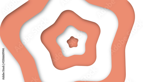 Coral and white gradient rectangles with layered abstract design