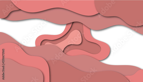 Layered pink clouds with soft gradient effect and white cloud center
