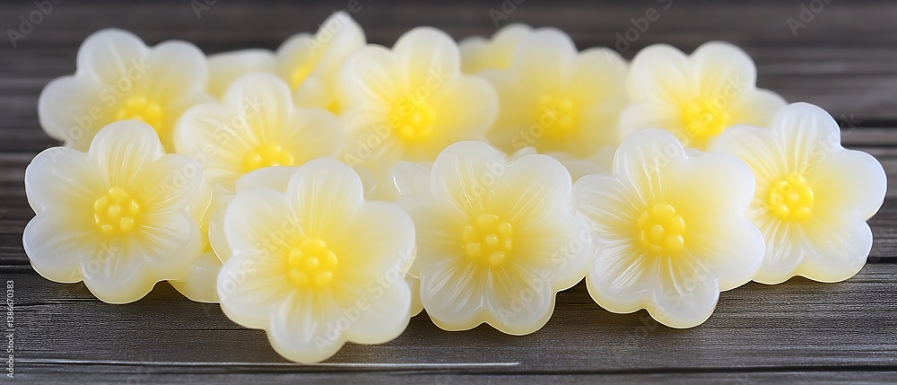 Floral Candles on Wooden Surface