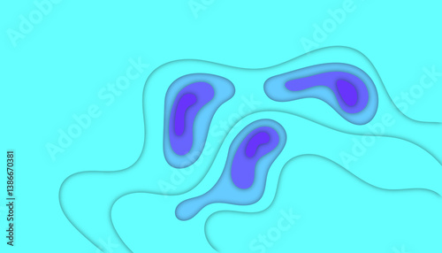 Purple and Blue Flowing Layers on Teal with Smooth Curves and Abstract Texture