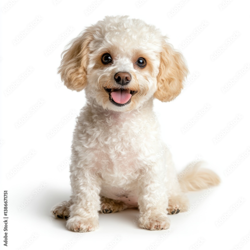 Playful poodle dog in studio setting portrait photography bright and cheerful environment captured close-up Playful poodle dog in studio setting portrait photography bright and cheerful environment captured close-up