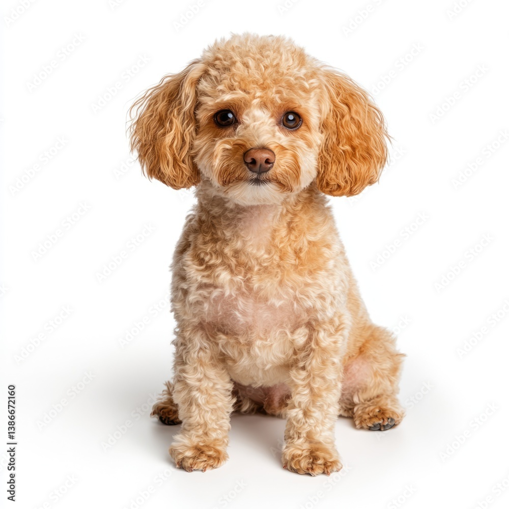Playful poodle puppy studio pet photography white background close-up adorable canine companion Playful poodle puppy studio pet photography white background close-up adorable canine companion