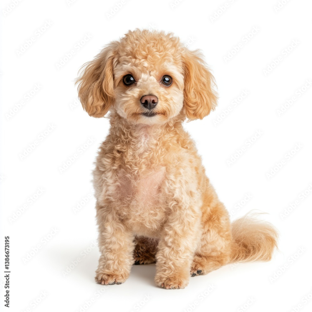 Playful poodle dog portrait studio setting animal photography bright background close-up view pet concept Playful poodle dog portrait studio setting animal photography bright background close-up view pet concept