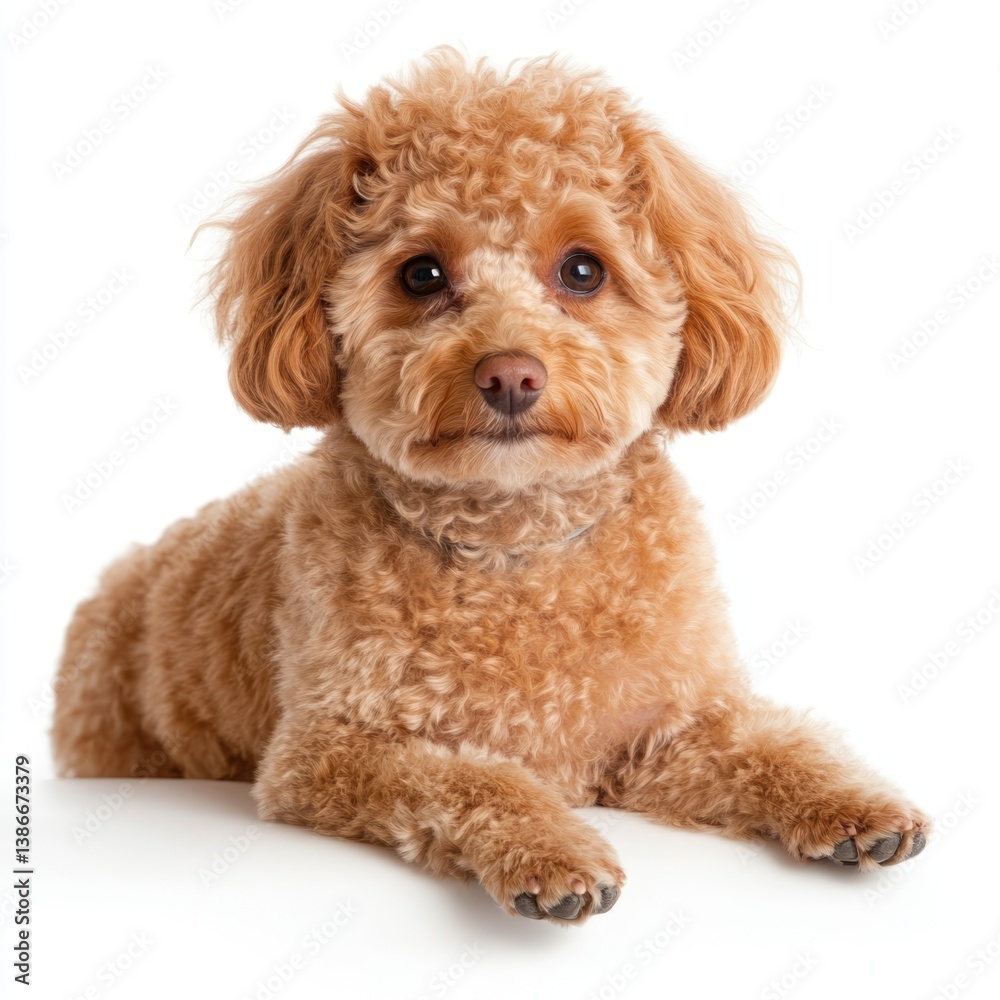Playful poodle dog portrait studio setting pet photography bright environment close-up view adorable concept Playful poodle dog portrait studio setting pet photography bright environment close-up view adorable concept