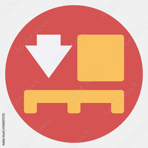 Icon use pallet. Packaging symbol elements. Icons in color mate style. Good for prints, posters, logo, product packaging, sign, expedition, etc.