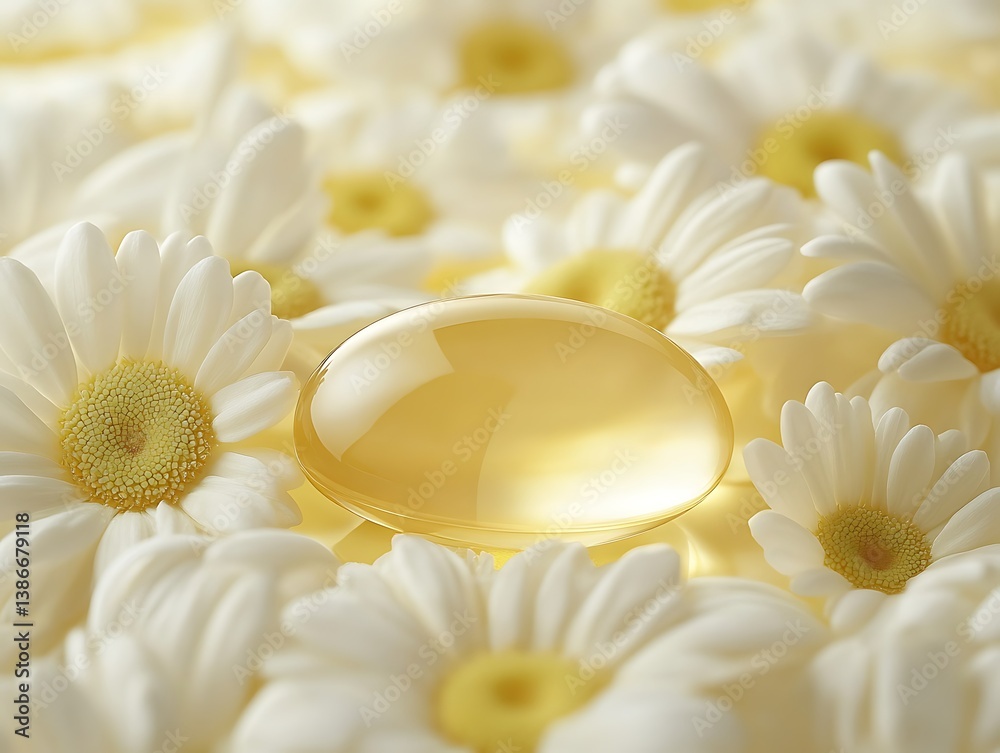 Floral Display with Amber Orb
