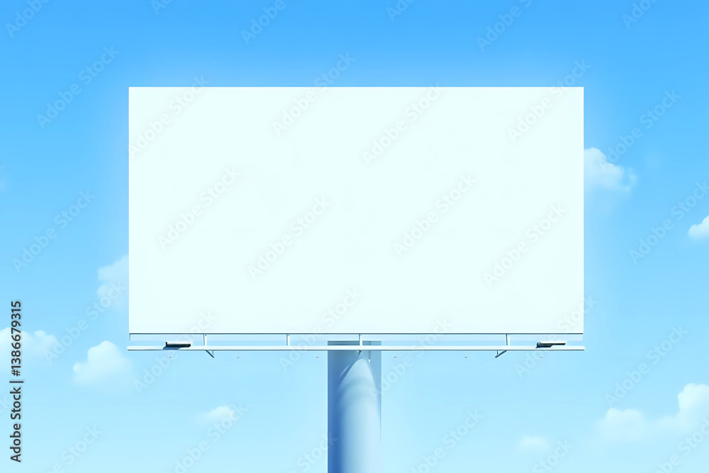 Fototapeta premium Blank billboard for advertising, against blue sky