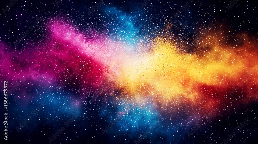 Fototapeta premium Cosmic Nebula: A Vibrant Universe of Stars and Colors