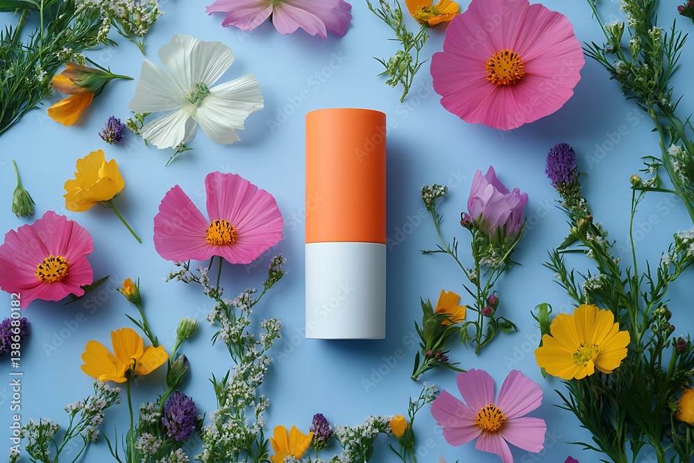 Floral Display with Orange Product