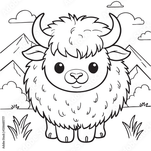 Cute Animal YAX coloring page for Children photo