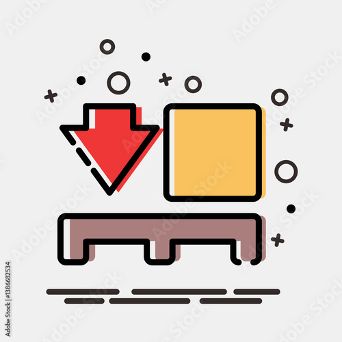 Icon use pallet. Packaging symbol elements. Icons in MBE style. Good for prints, posters, logo, product packaging, sign, expedition, etc.