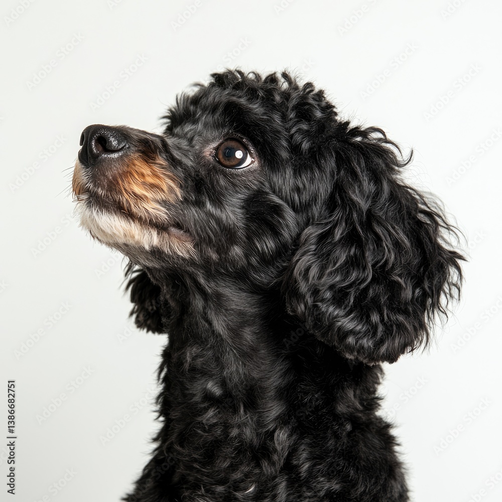 Playful poodle dog portrait studio photography indoor close-up pet personality Playful poodle dog portrait studio photography indoor close-up pet personality