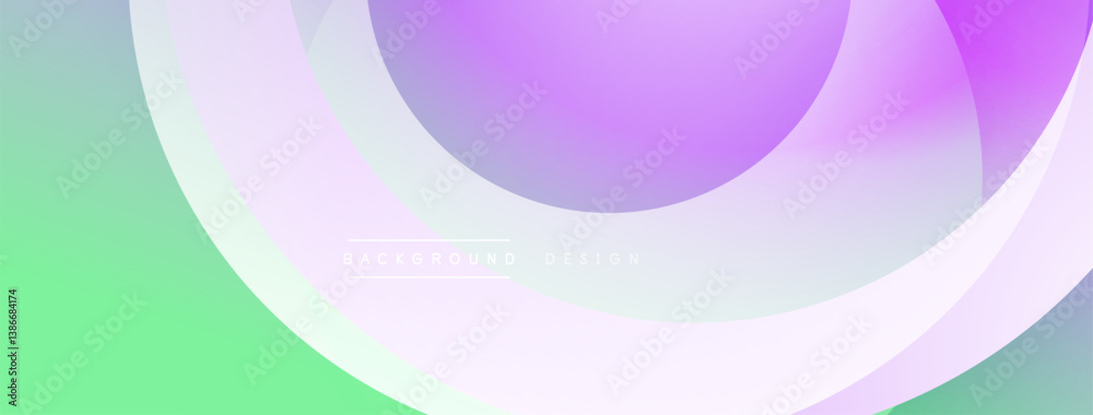 Obraz premium Abstract design. Smooth gradients. Overlapping circles create dynamic composition. Soft pastel colors. Modern aesthetic. Minimalist style. Vibrant visual element.