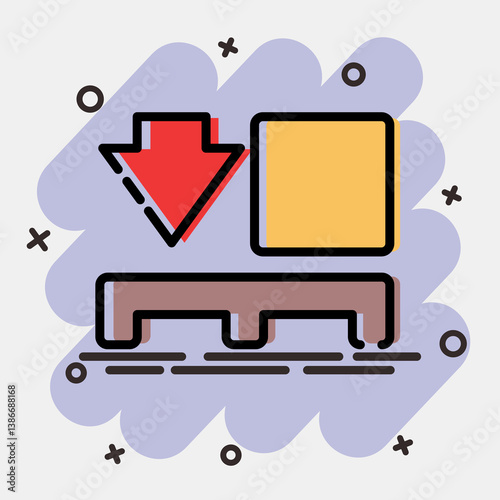 Icon use pallet. Packaging symbol elements. Icons in comic style. Good for prints, posters, logo, product packaging, sign, expedition, etc.