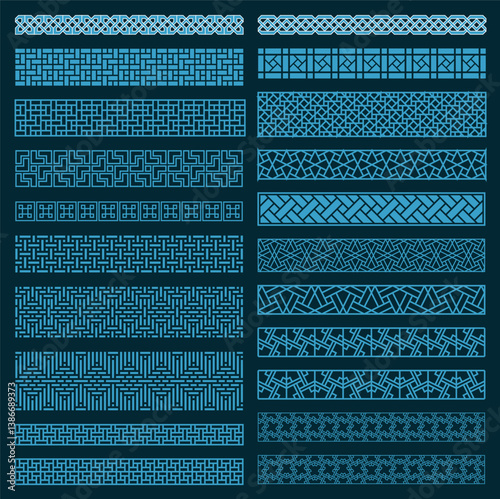 islamic old architectural patterns set 17 pcs
