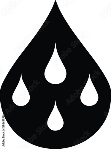 set vector various water drops and splash silhouettes