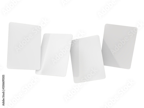 3D Playing cards mockup. Blank realistic trading card, cards of poker hand, bet, casino, gambling, board games, game cards, player or greeting card, invitation, credit card and business card isolated