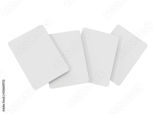 3D Playing cards mockup. Blank realistic trading card, cards of poker hand, bet, casino, gambling, board games, game cards, player or greeting card, invitation, credit card and business card isolated