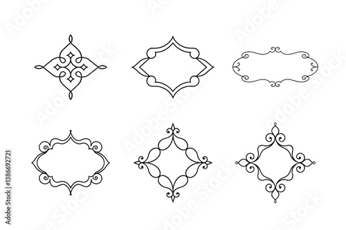 set of decorative ornamental frames