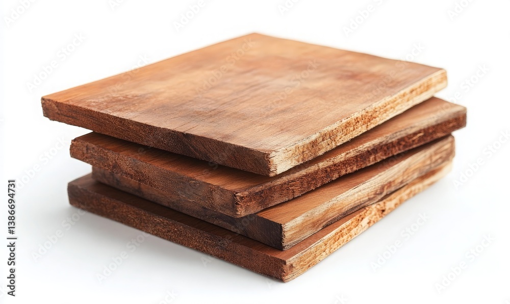 Stack of Rustic Wooden Planks on White Background for Craft and Construction Projects Stack of Rustic Wooden Planks on White Background for Craft and Construction Projects