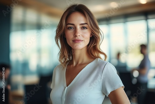 Confident Business Woman in Modern Office Boardroom with Natural Light Free Download Confident Business Woman in Modern Office Boardroom with Natural Light - GFXLoad
