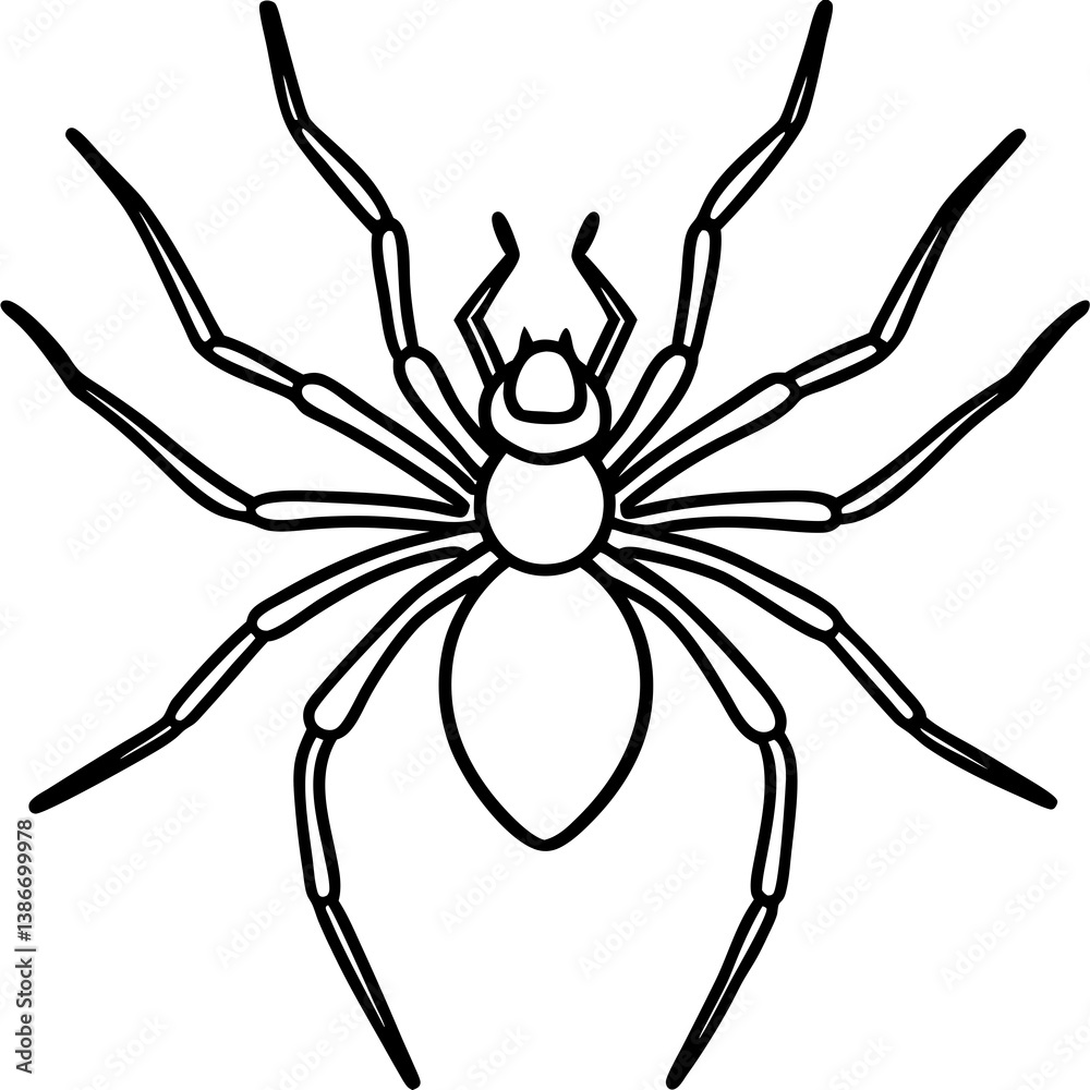 One-Line Recluse Spider Vector Art One-Line Recluse Spider Vector Art