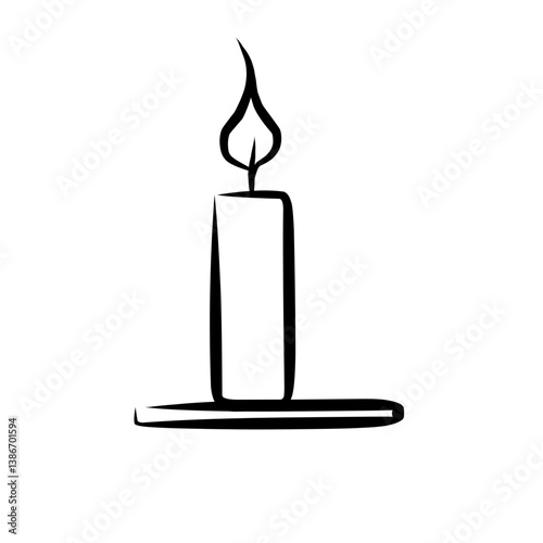 A solitary candle flickering softly in a dimly lit room, creating a warm and serene atmosphere