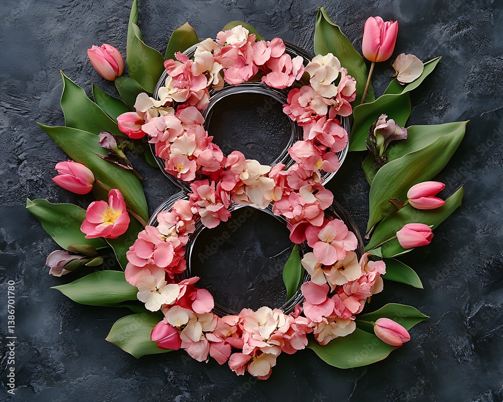 Floral Number Eight, Dark Background