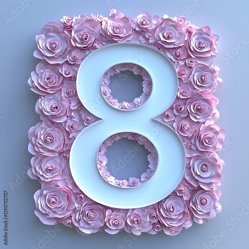 Obraz na płótnie Floral Number Eight Design w salonie