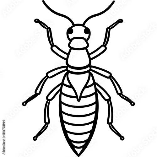 One-Line Termite Vector Design