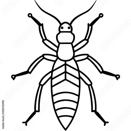 One-Line Termite Vector Design