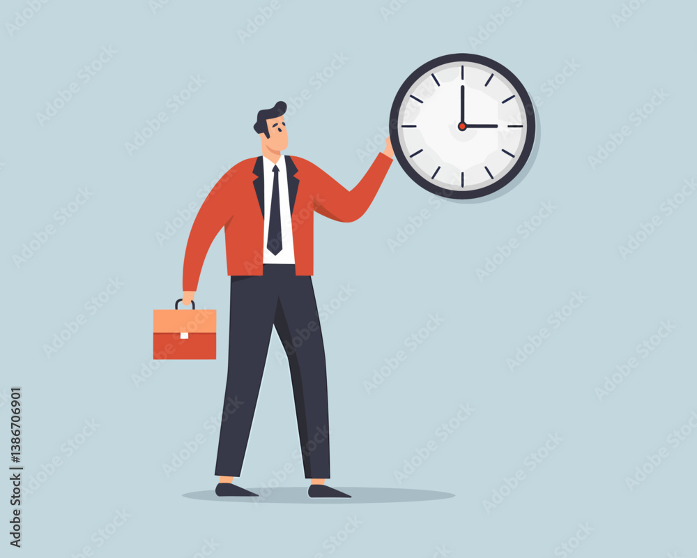 Deadline Driven: Businessman Holding Clock Illustrating Time Management & Urgency Concept