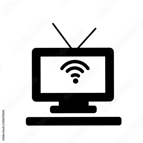 Vintage television set with antennas displaying static, surrounded by retro decor and furniture
