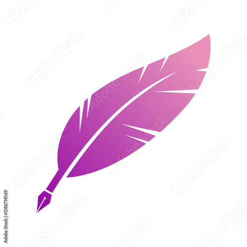 Pink purple feather pen logo