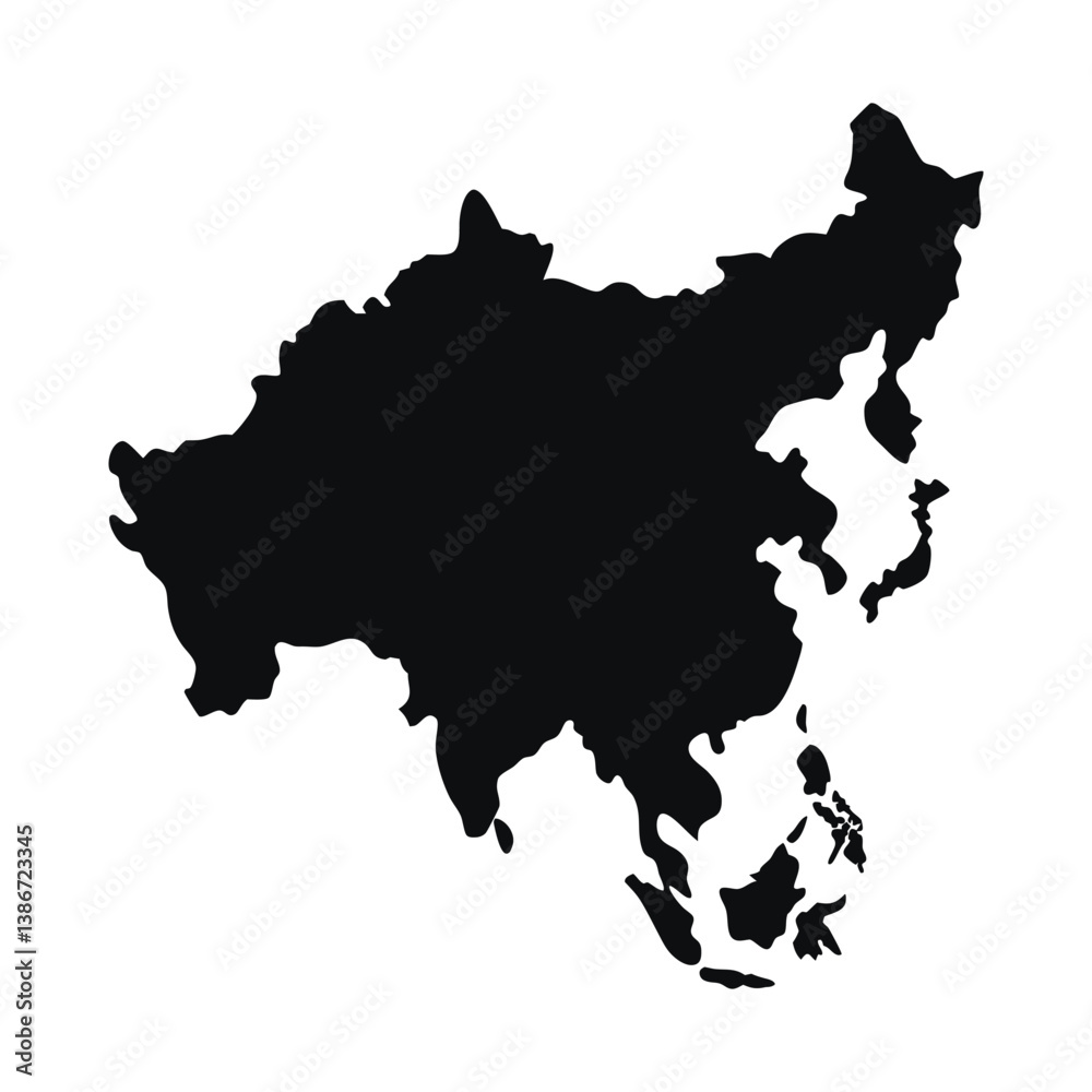 Obraz premium map of asia vector icon