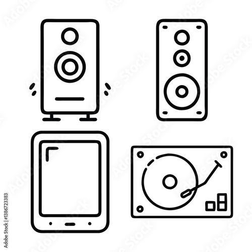 set of electronic device vector illustration 