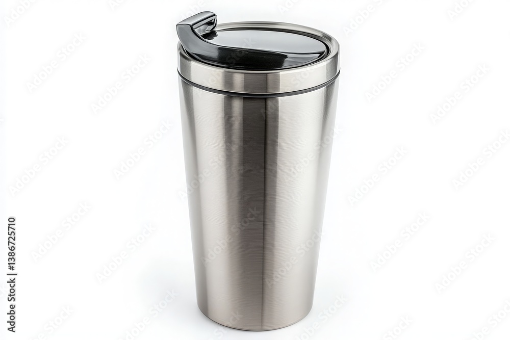 Stainless Steel Travel Mug on a White Background for Stylish and Functional Product Display Stainless Steel Travel Mug on a White Background for Stylish and Functional Product Display