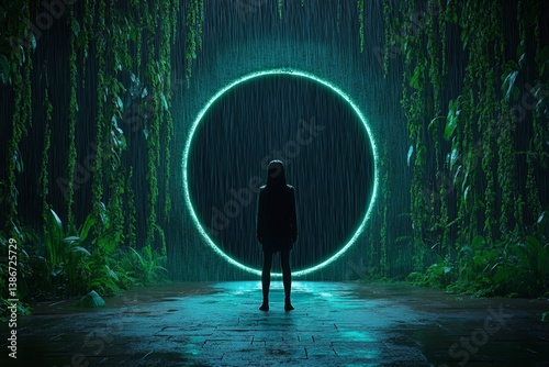 A dark, rainy dystopian future where a rogue AI initiates its secondary survival plan