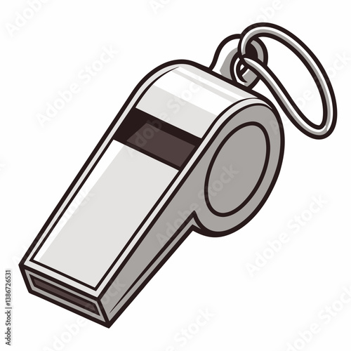 metal whistle isolated on white