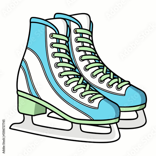 ice skates on white background