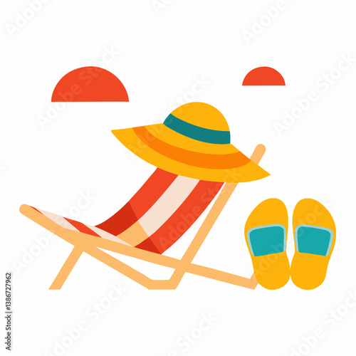 beach chair and umbrella
