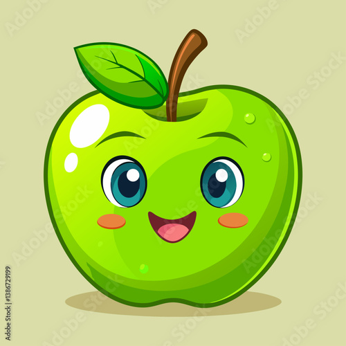 green apple with a worm