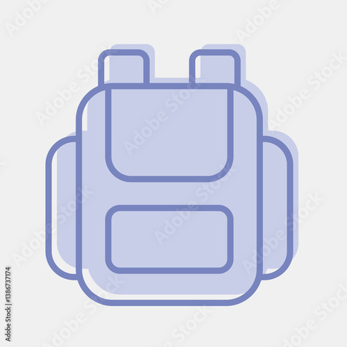 Icon bag. School and education elements. Icons in two tone style. Good for prints, posters, logo, advertisement, infographics, etc.